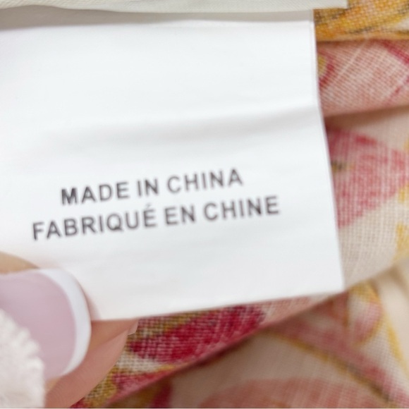 POTTERY BARN Ivory Orange Paisley Cotton Linen Blend Pillow Cover Sham 14” X 36” - Picture 9 of 10